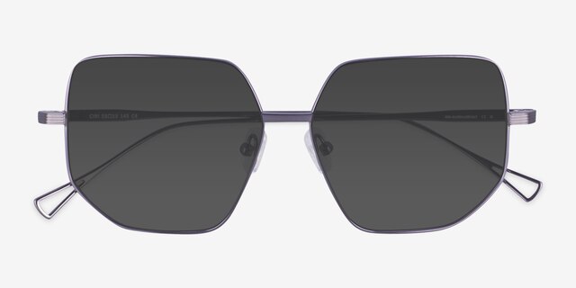 Ciri Purple TitaniumSunglass Frames from EyeBuyDirect, Closed View