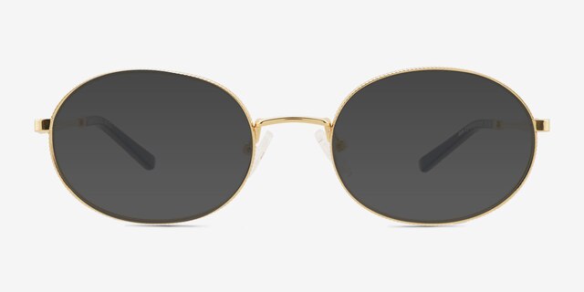 Crawford Shiny Gold MetalSunglass Frames from EyeBuyDirect, Front View