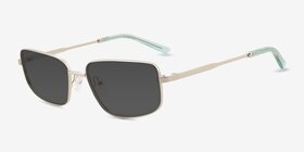 Gosselin Shiny Silver Métal Soleil de Lunette de vue d'EyeBuyDirect, Vue d'Angle