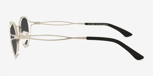 St Clair Silver MetalSunglass Frames from EyeBuyDirect, Side View