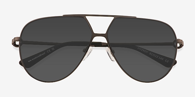 Fitzroy Gray MetalSunglass Frames from EyeBuyDirect, Closed View