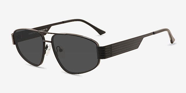 Vanderbilt Black MetalSunglass Frames from EyeBuyDirect, Angle View