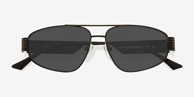 Vanderbilt Black MetalSunglass Frames from EyeBuyDirect, Closed View