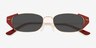 Deveraux Gold Red MetalSunglass Frames from EyeBuyDirect, Closed View