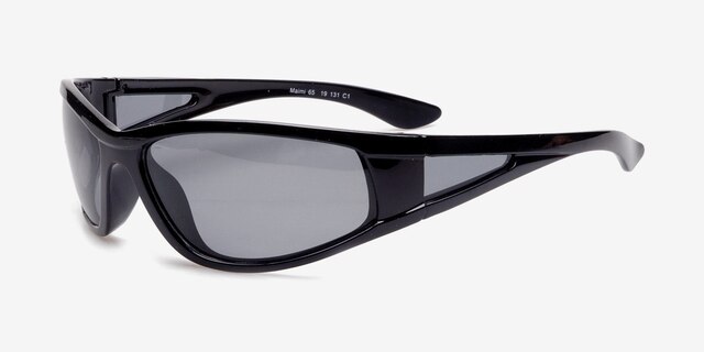 Maimi BlackSunglass Frames from EyeBuyDirect, Angle View