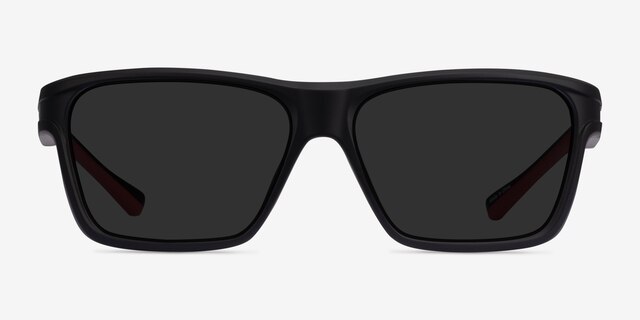 Win Black & Red PlasticSunglass Frames from EyeBuyDirect, Front View