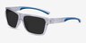 Win Clear & Blue PlasticSunglass Frames from EyeBuyDirect, Angle View