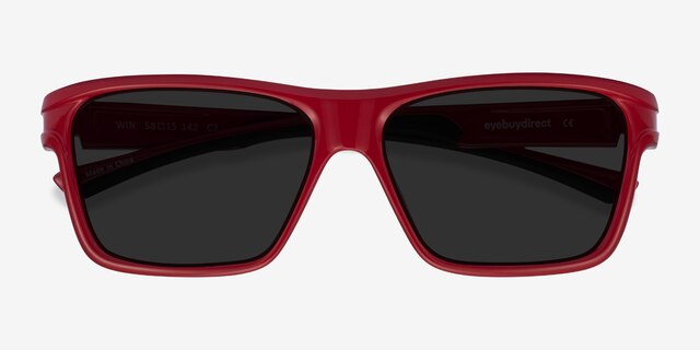 Win Red & Black PlasticSunglass Frames from EyeBuyDirect, Closed View