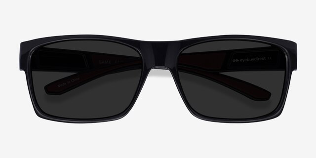 Game Black PlasticSunglass Frames from EyeBuyDirect, Closed View