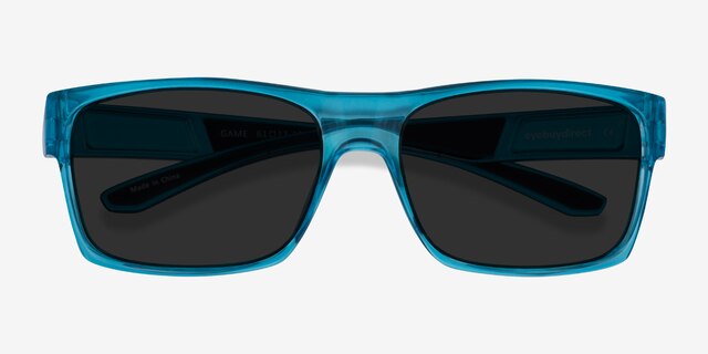 Game Blue PlasticSunglass Frames from EyeBuyDirect, Closed View