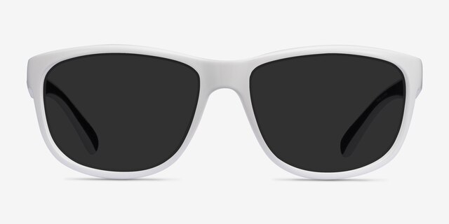 Determined White PlasticSunglass Frames from EyeBuyDirect, Front View