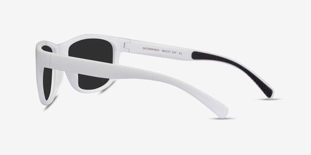Determined White PlasticSunglass Frames from EyeBuyDirect, Side View
