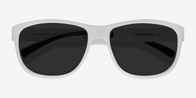 Determined White PlasticSunglass Frames from EyeBuyDirect, Closed View
