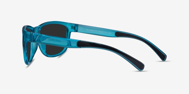Determined Blue PlasticSunglass Frames from EyeBuyDirect, Side View