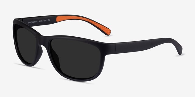 Determined Black PlasticSunglass Frames from EyeBuyDirect, Angle View
