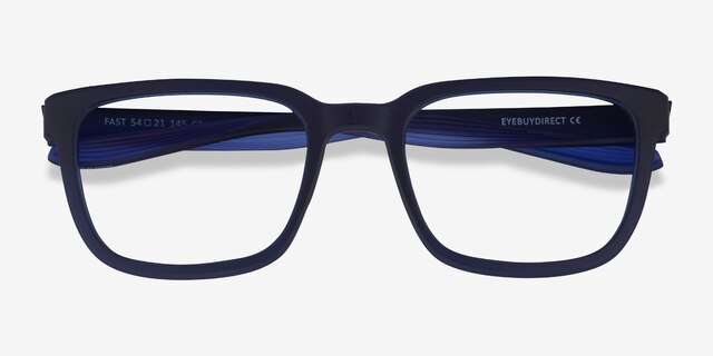Fast Matte Blue PlasticEyeglass Frames from EyeBuyDirect, Closed View