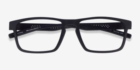 First Noir Plastique Montures de lunettes de vue d'EyeBuyDirect, Vue Rapprochée