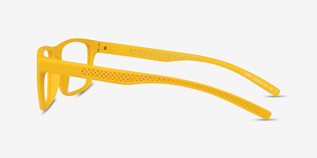 First Yellow PlasticEyeglass Frames from EyeBuyDirect, Side View