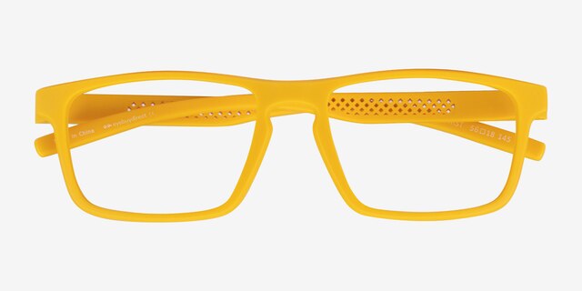 First Yellow PlasticEyeglass Frames from EyeBuyDirect, Closed View