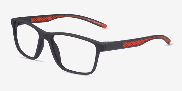Base Gray Orange PlasticEyeglass Frames from EyeBuyDirect, Angle View