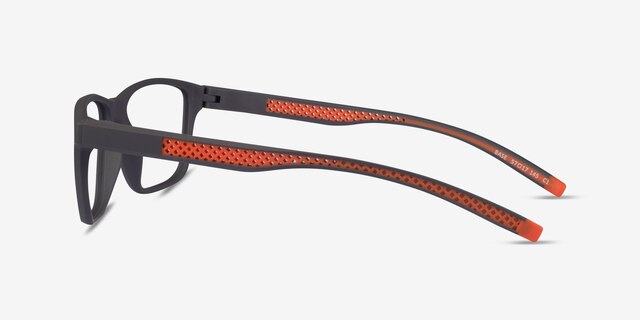 Base Gray Orange PlasticEyeglass Frames from EyeBuyDirect, Side View