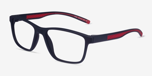 Base Blue Red PlastiqueMontures de lunettes de vue d'EyeBuyDirect, Vue d'Angle