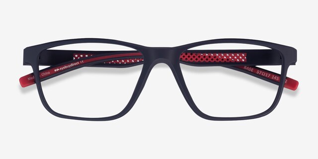 Base Blue Red PlastiqueMontures de lunettes de vue d'EyeBuyDirect, Vue Rapprochée