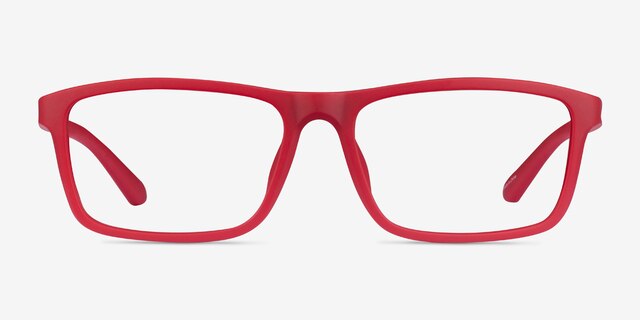 Team Matte Red PlastiqueMontures de lunettes de vue d'EyeBuyDirect, Vue de Face