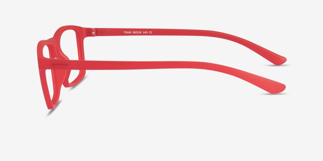 Team Matte Red PlastiqueMontures de lunettes de vue d'EyeBuyDirect, Vue de Côté