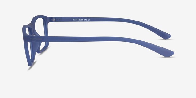 Team Matte Blue PlastiqueMontures de lunettes de vue d'EyeBuyDirect, Vue de Côté
