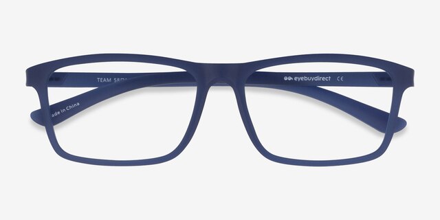 Team Matte Blue PlastiqueMontures de lunettes de vue d'EyeBuyDirect, Vue Rapprochée