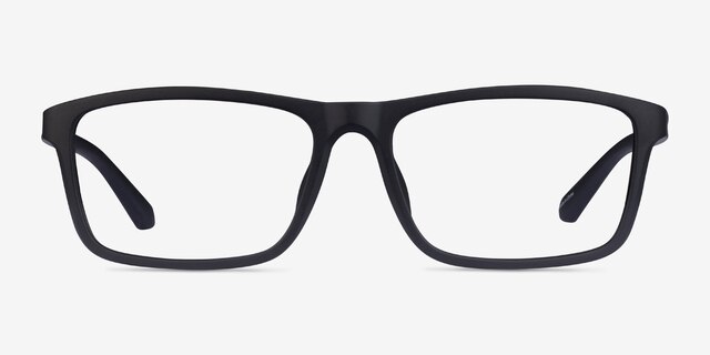 Team Matte Black PlasticEyeglass Frames from EyeBuyDirect, Front View