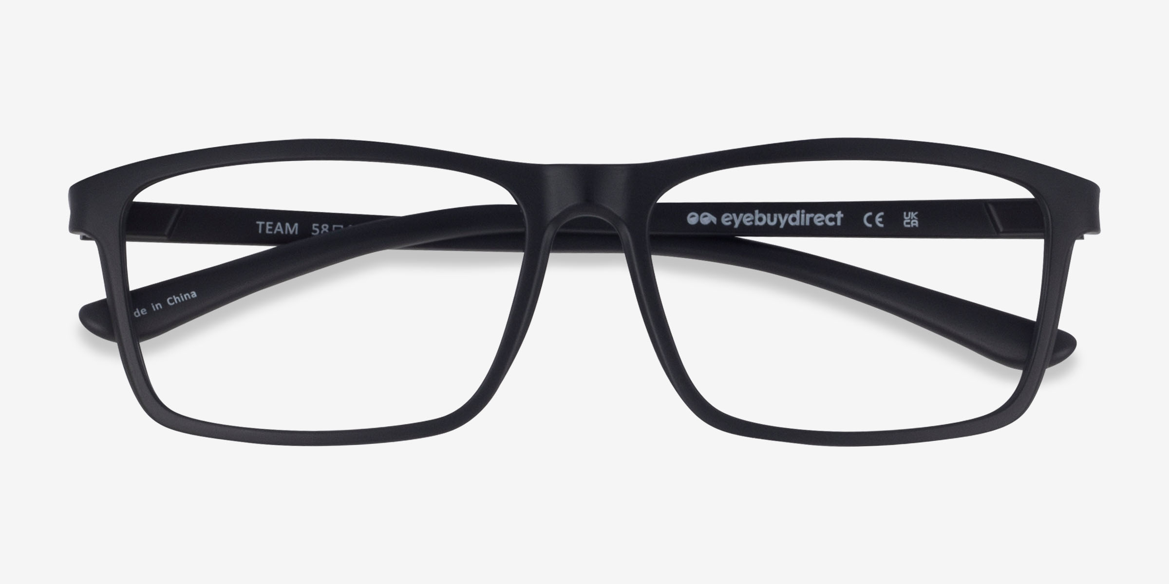 Team Rectangle Matte Black Full Rim Eyeglasses Eyebuydirect Canada