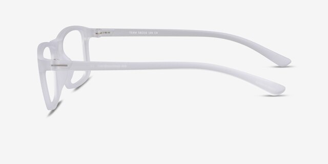 Team Matte Clear PlasticEyeglass Frames from EyeBuyDirect, Side View