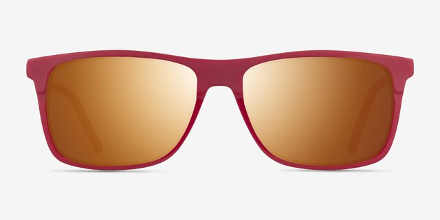 Catch Matte Red AcetateSunglass Frames from EyeBuyDirect, Front View