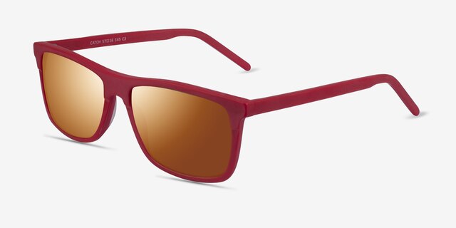 Catch Matte Red AcetateSunglass Frames from EyeBuyDirect, Angle View