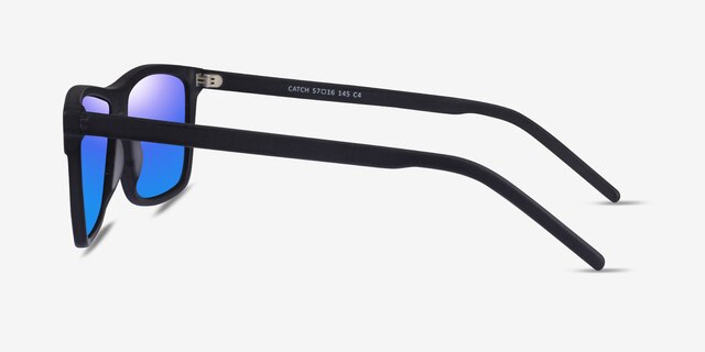 Catch Noir AcétateSoleil de Lunette de vue d'EyeBuyDirect, Vue de Côté
