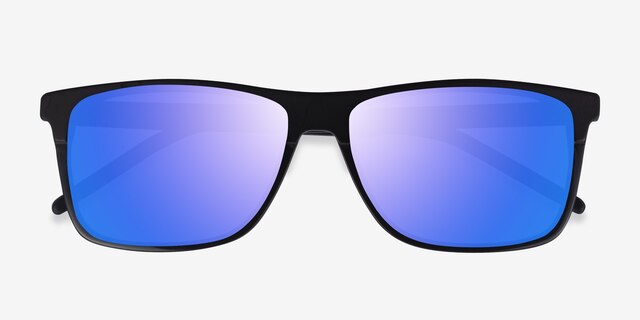 Catch Noir AcétateSoleil de Lunette de vue d'EyeBuyDirect, Vue Rapprochée