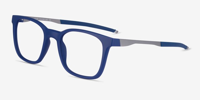 Club Bleu MétalMontures de lunettes de vue d'EyeBuyDirect, Vue d'Angle