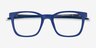 Club Bleu MétalMontures de lunettes de vue d'EyeBuyDirect, Vue Rapprochée
