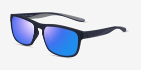 Kick Matte Blue Gray Plastique Soleil de Lunette de vue d'EyeBuyDirect, Vue d'Angle