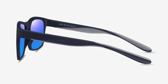 Kick Matte Blue Gray PlasticSunglass Frames from EyeBuyDirect, Side View