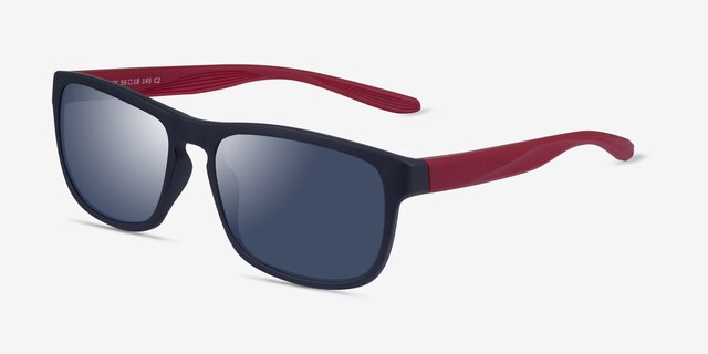 Kick Matte Blue Red PlasticSunglass Frames from EyeBuyDirect, Angle View