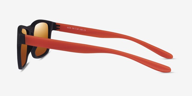 Kick Matte Black Orange PlastiqueSoleil de Lunette de vue d'EyeBuyDirect, Vue de Côté