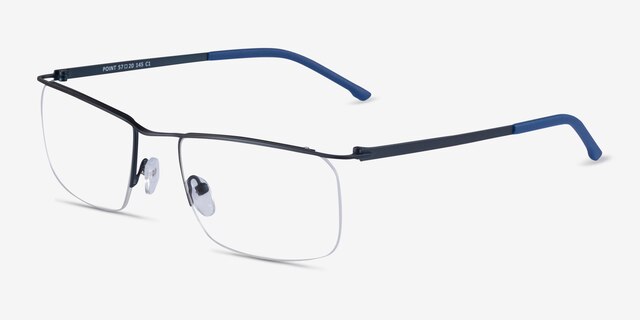 Point Navy MetalEyeglass Frames from EyeBuyDirect, Angle View