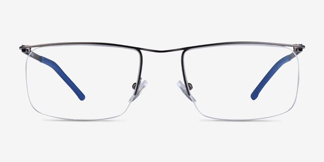 Point Gunmetal MetalEyeglass Frames from EyeBuyDirect, Front View