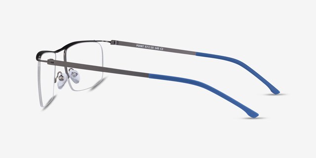 Point Gunmetal MetalEyeglass Frames from EyeBuyDirect, Side View