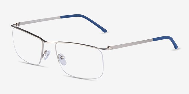 Point Silver MétalMontures de lunettes de vue d'EyeBuyDirect, Vue d'Angle