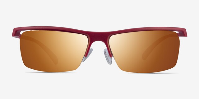 Turnover Matte Red PlasticSunglass Frames from EyeBuyDirect, Front View