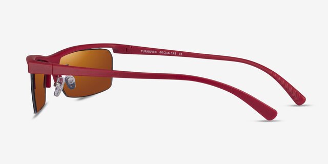 Turnover Matte Red PlasticSunglass Frames from EyeBuyDirect, Side View